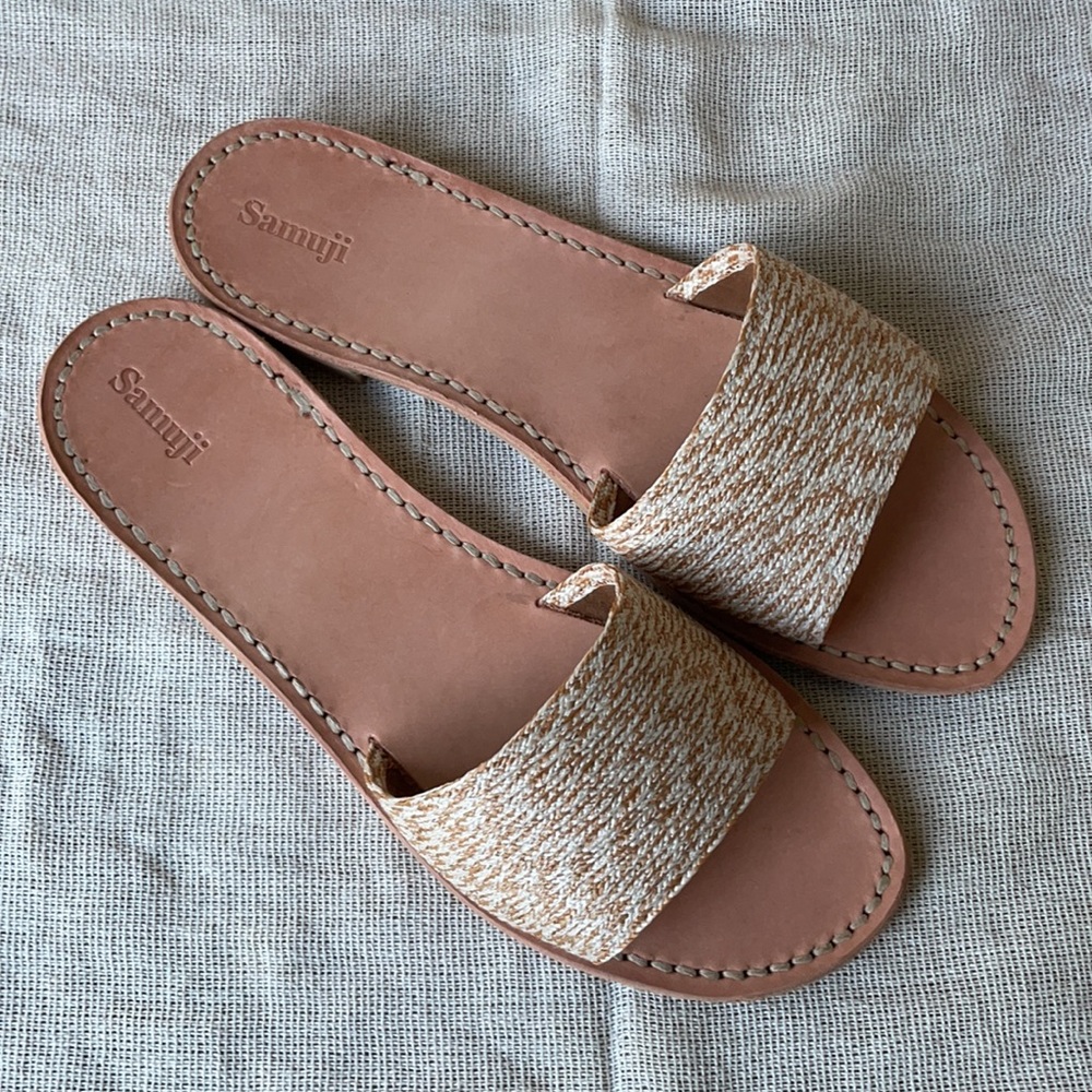 Samuji Leather Slide Sandles Size 40 NWOT New - Picture 8 of 12